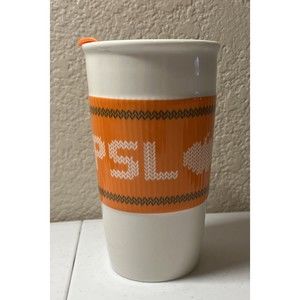 Starbucks Pumpkin Spice Latte Ceramic Travel Mug Fall Autumn PSL. Lid Rare 2016
